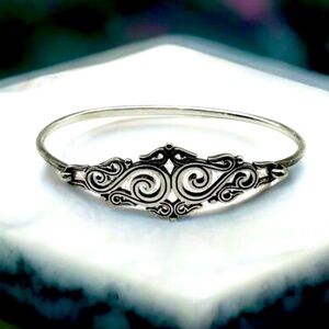 James Avery Sterling Silver Open Scroll Hook On Bracelet Sz Small 6”